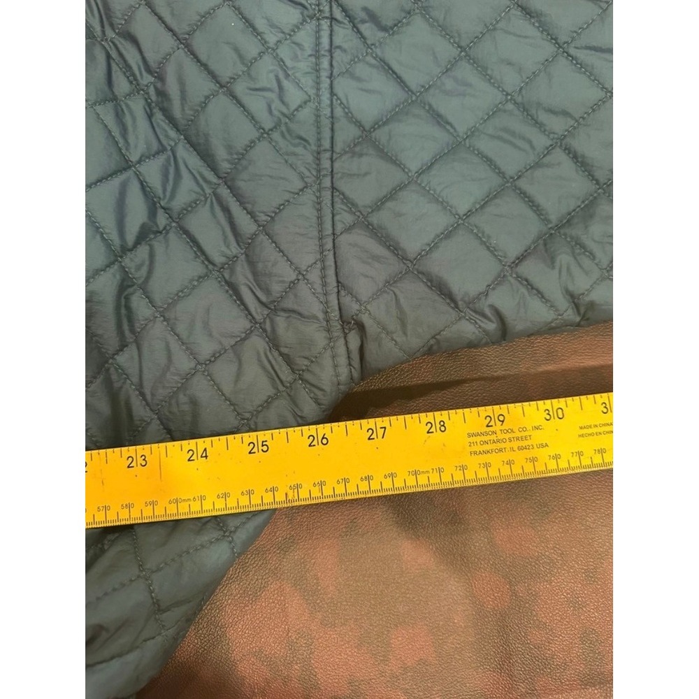Free People Quilted Bomber Jacket Teal Blue Zip Up Cropped Drawstring XS - Picture 5 of 9